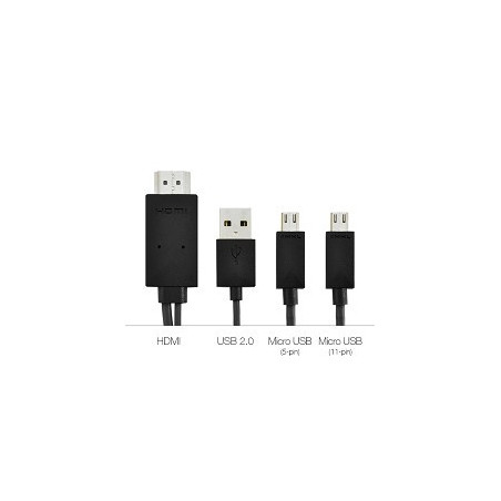 Câble MHL Kit Micro USB adaptateur HDMI 2M BMHL-18