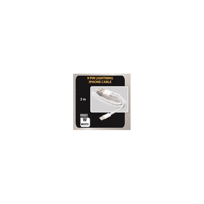 Lighting Cable 2M Certified Apple charge/sync APP-MCA-2W - WHITE
