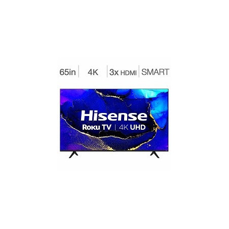 LED Television 65'' 65R61G 4K UHD HDR ROKU SMART WI-FI HISENSE